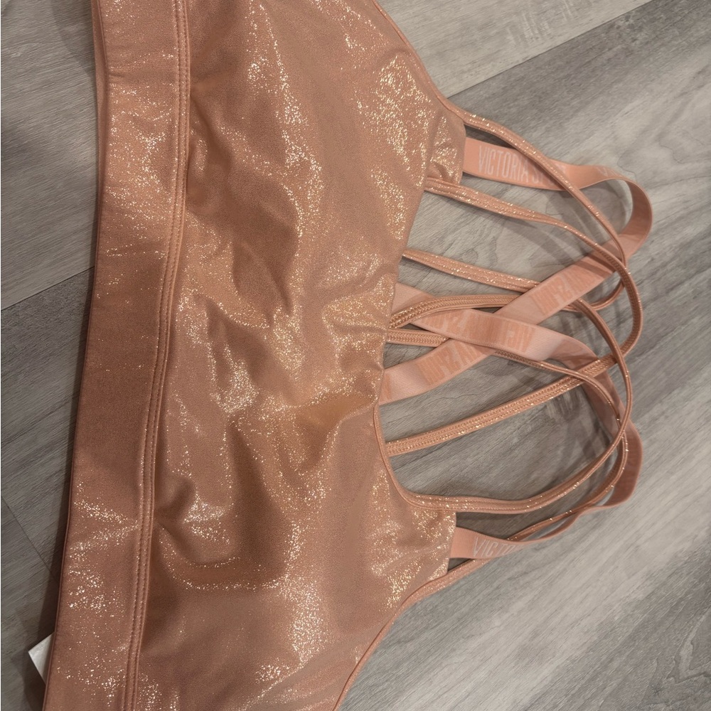 Victoria's Secret Glittering Peach Sports Bra